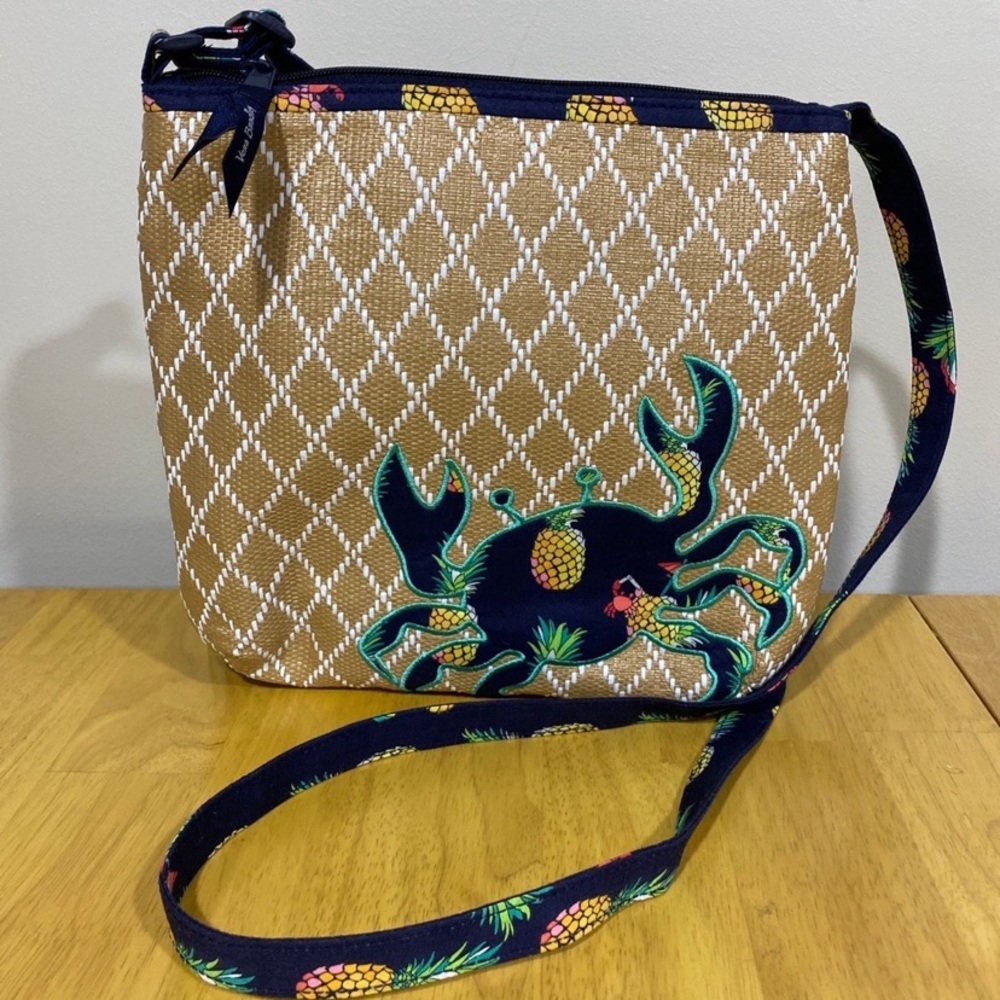 Vera Bradley Beach Crossbody Purse Straw Toucan Party